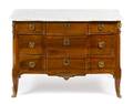 A Louis XVXVI Transitional Walnut Commode