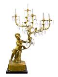 An Italian Giltwood Figural Lamp