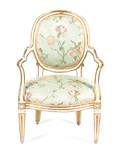 An Italian Painted and Parcel Gilt Armchair