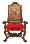 An Italian Baroque Walnut Armchair