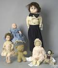Six dolls to include composition