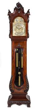 An English Mahogany Tall Case Clock