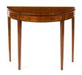 A Sheraton Style Satinwood and Marquetry FlipTop Game Table