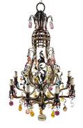 A French Gilt Metal EightLight Chandelier