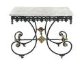 A French Iron and Marble Pastry Table