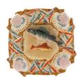 A French Majolica Trompe Loeil Square Dish