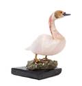 A Carved Rose Quartz Model of a Swan
