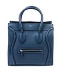 A Celine Blue Leather Boston Handbag