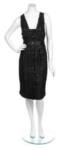 A Chanel Black Boucle Cocktail Dress