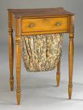 Salem Massachusetts Federal mahogany and birdseye maple sewing stand mid 19th c