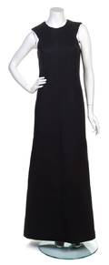 A Chanel Black Wool Sleeveless Gown