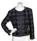 A Chanel Black Multicolor Houndstooth Boucle Jacket