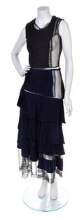 A Comme des Garcons Blue Velvet Skirt Ensemble