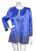 A Mary McFadden Blue Silk Evening Jacket