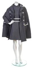 A Grey Heavy Wool Mod Dress Ensemble