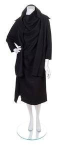 A Yohji Yamamoto Black Wool Blend Dress