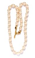 A Chanel Faux Pearl Necklace with Ruby Gripoix