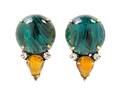 An Pair of Iradj Moini Green Glass Earclips