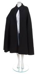 A Lanvin Black Wool Cape