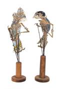 A Pair of Indonesian Wayang Kulit Shadow Puppets