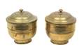 A Pair of Southeast Asian Brass Covered Spice Boxes