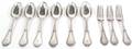 Six American Silverplate Dessert Spoons and Three Dinner Forks