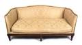 A Neoclassical Style Carved Mahogany and Upholstered Sofa