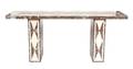 A Red Variegated and Ivory Marble Inlay Console Table
