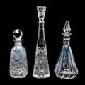 Three Pressed Glass Decanters