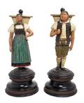 A Pair of Continental Painted Tole Figures