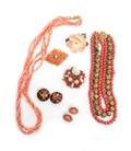 A Group of Costume Coral Jewelry