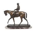 A French Bronze Equestrian Figural Group
