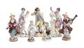 A Collection of Seven Meissen Porcelain Figures