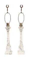 A Pair of Marble Lamps