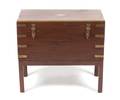 A George III Style Brass Banded Mahogany Campaign Chest