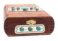 A Navajo Silver and Turquoise Cigar Box Edison Begay