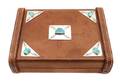 A Navajo Silver Turquoise and Leather Box Edison Begay
