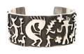 A YaquiSpanish Silver Pictograph Cuff Bracelet Danny Romero