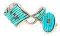 A Navajo Silver and Turquoise Bracelet and Ring Pete Sierra