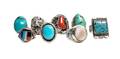 Eight Southwestern Silver Rings