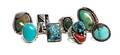 Eight Southwestern Silver Rings