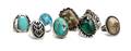 Eight Southwestern Silver Rings