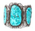 A Navajo Silver and Turquoise Cuff Bracelet