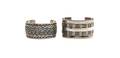 Two Navajo Stamped Silver Bracelets