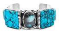 A Navajo Silver and Turquoise Cuff Bracelet Edison Begay