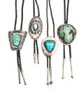 Four Southwestern Silver and Turquoise Bolos