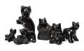 Six Santa Clara Blackware Bear Figures