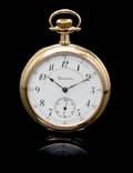 A 14 Karat Yellow Gold Open Face Pocket Watch Hamilton Circa 1910