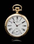 A 14 Karat Yellow Gold Official Standard Railroad Open Face Pocket Watch Ball Watch Co Circa 1901