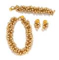 A Mish New York Goldtone and Faux Pearl Jewelry Suite